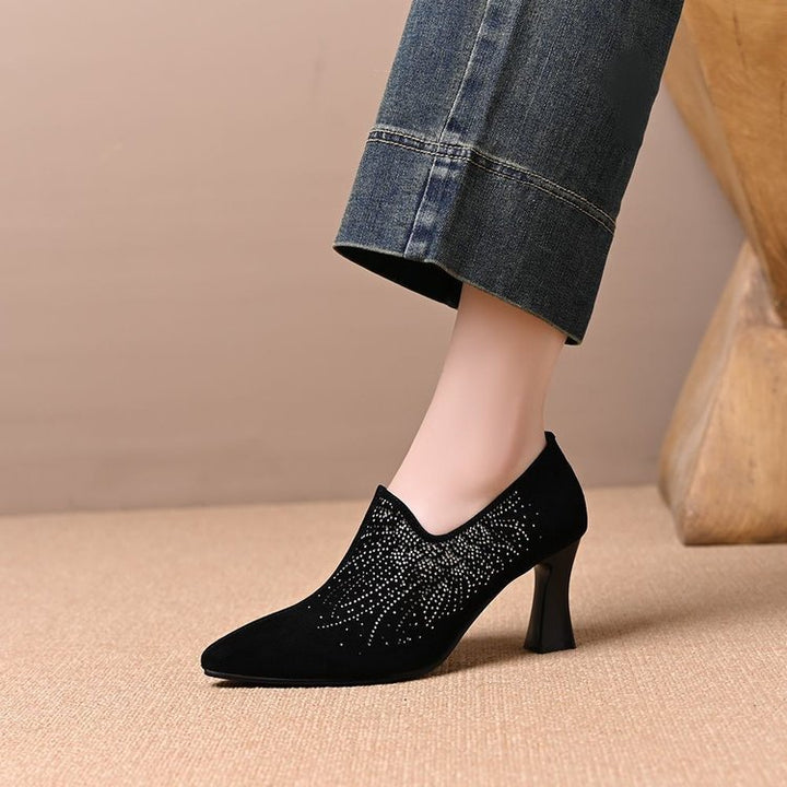 Damen Elegante Stiefeletten mit Glitzerverzierungen Drune