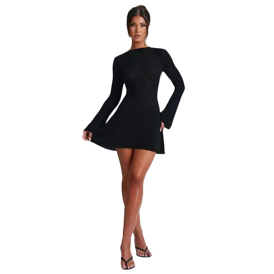 Damen Strickkleid mit weitem Schnitt und langen Ärmeln Drune