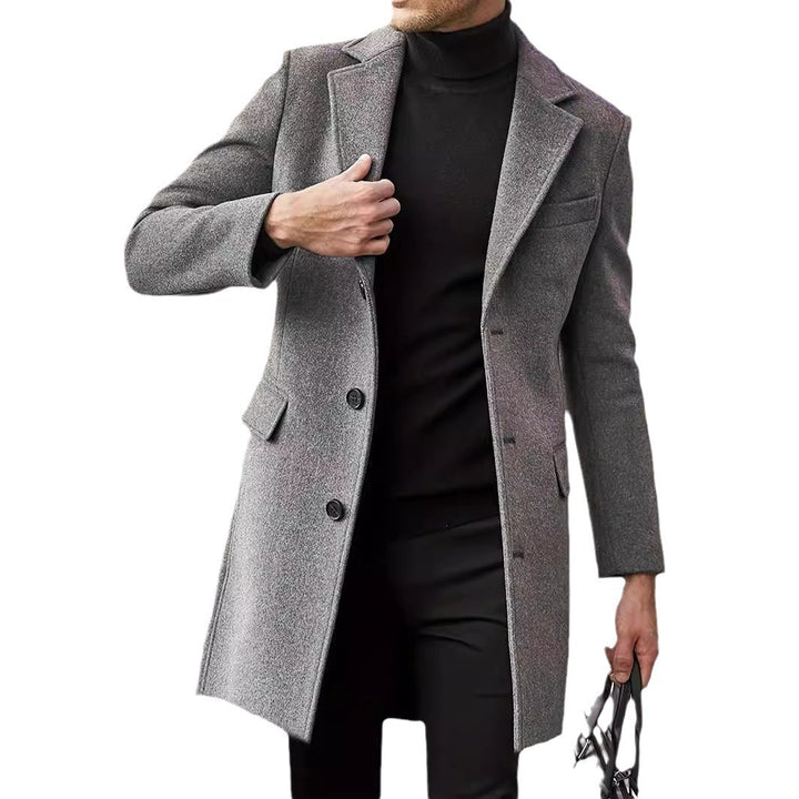 Herren eleganter Wintermantel mit klassischem Revers Drune