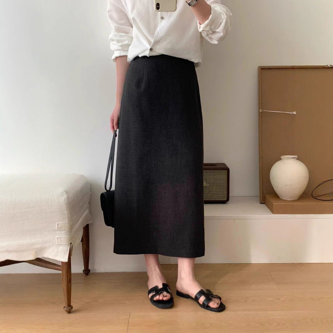 Damen Eleganter Maxi-Rock mit hohem Bund und zeitlosem Schnitt Drune