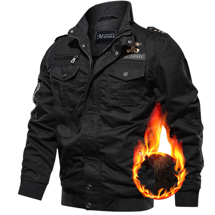Herren Military-Canvas-Blouson mit hochwertiger Thermofütterung, Pattentaschen und Rippbündchen Drune