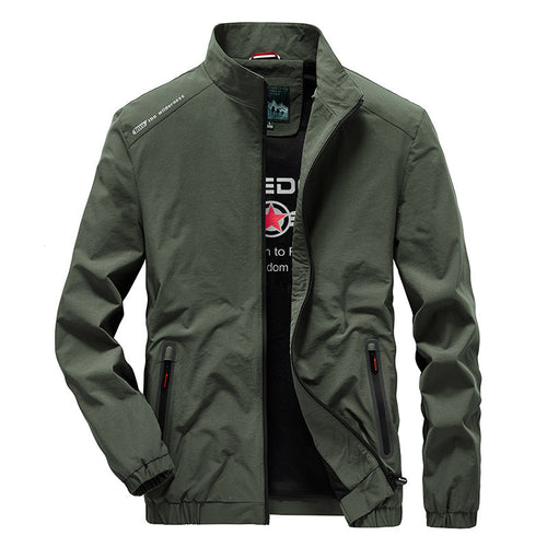 Herren Leichte Softshell-Windjacke mit Stehkragen wasserabweisenden Reißverschlüssen und Mesh-Innenfutter Drune