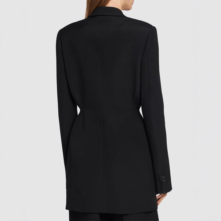 Damen Einreihiger Longblazer mit taillierter Silhouette und weiter Palazzohose Drune