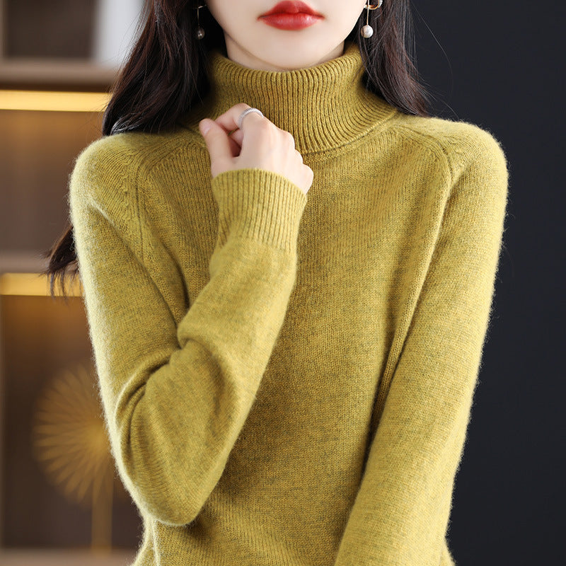 Damen Weicher Hochkragen-Pullover aus flauschigem Wollmix mit Raglanärmeln Drune