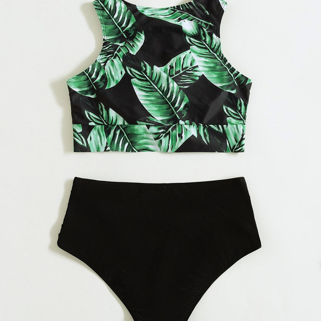 Damen Hochgeschnittener Bikini mit knotenförmigem Oberteil Drune