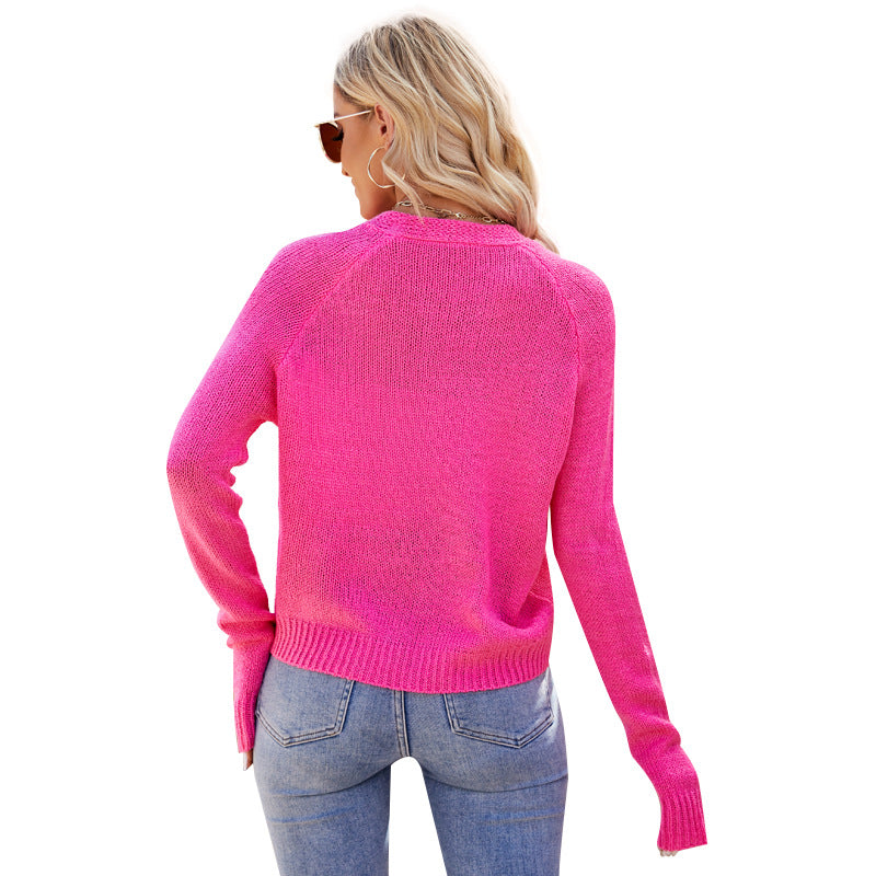 Damen lockerer Strickcardigan mit Knopfdetails und luftiger Struktur Drune