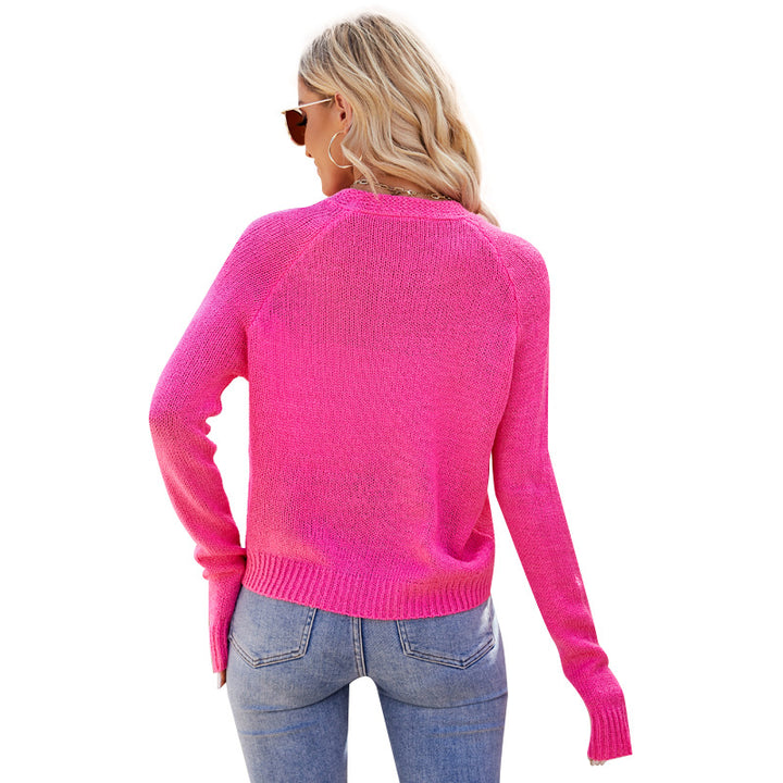 Damen lockerer Strickcardigan mit Knopfdetails und luftiger Struktur Drune