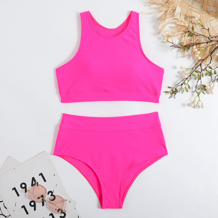 Damen Sport-Bikini-Set mit hohem Bund und Racerback Drune