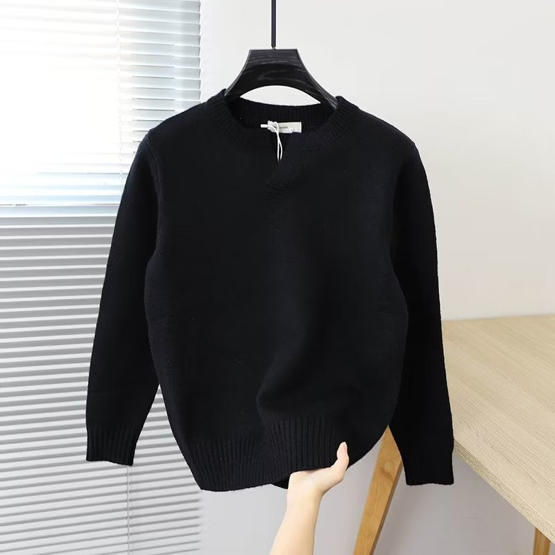 Damen Eleganter Strickpullover mit Stehkragen Drune