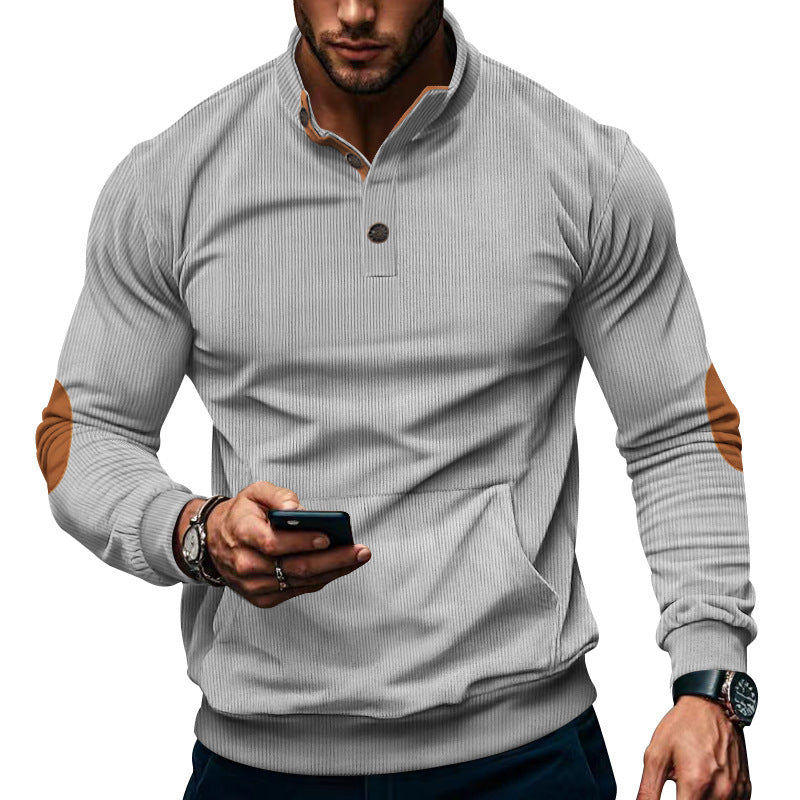 Herren stilvolles Langarm Kapuzenshirt mit modernem Strukturdesign und eleganten Akzenten Drune