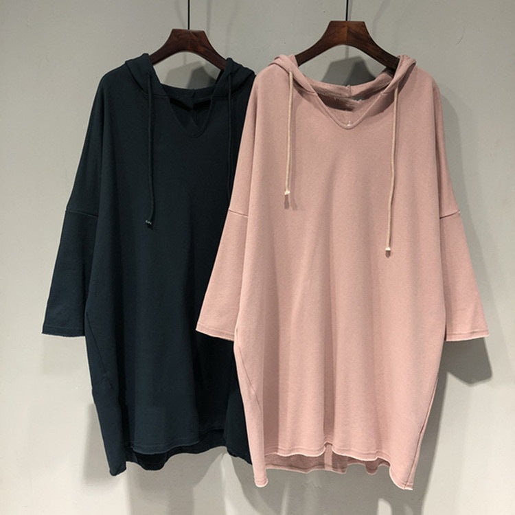 Damen Hoodie-Kleid mit großzügigem Schnitt und Kapuze Drune