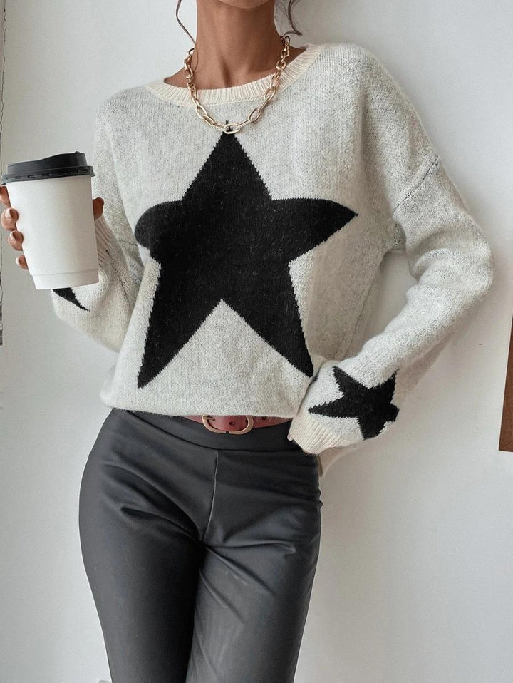Drune Big Stars Pullover Rundhals Sweatshirt