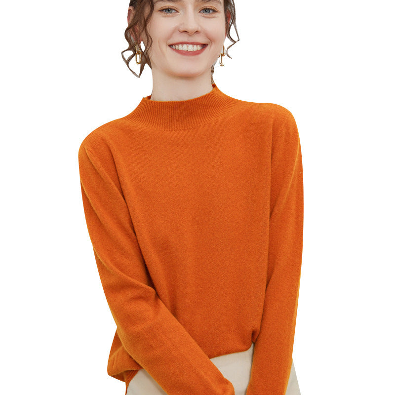Damen weicher Feinstrick-Mockneckpullover mit Angora‑Look und legerer Silhouette Drune