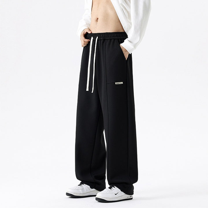 Herren Weite Relax-Jogginghose mit Tunnelzug, Multifunktionstasche & geradem Bein Drune