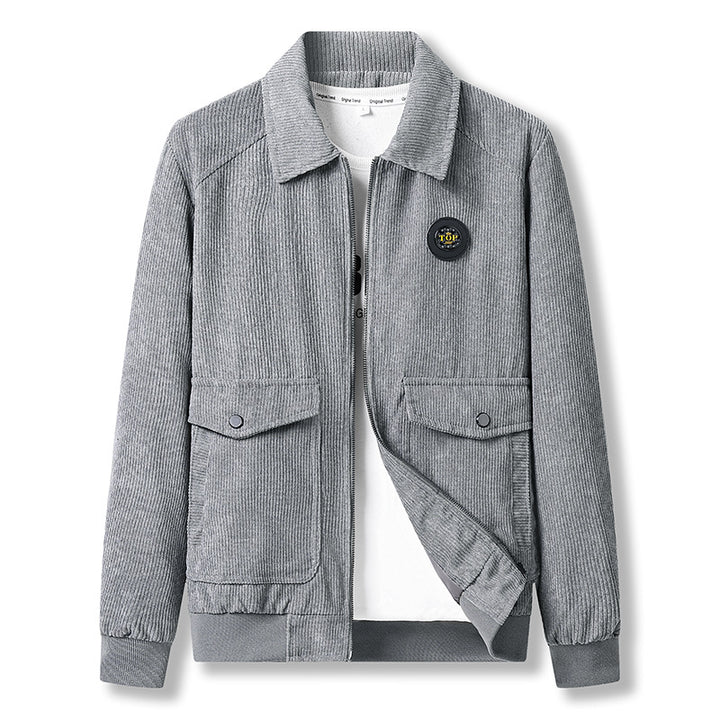 Herren modische Cordjacke mit praktischen Taschen Drune