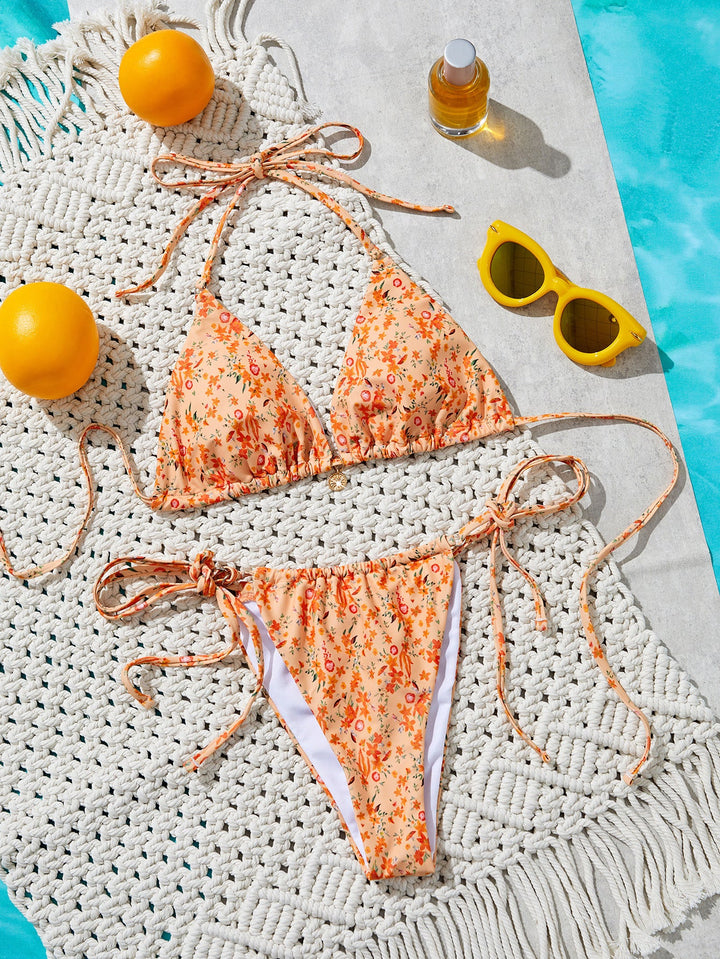 Damen Triangel-Bikini mit verspielten Bindebändern Drune