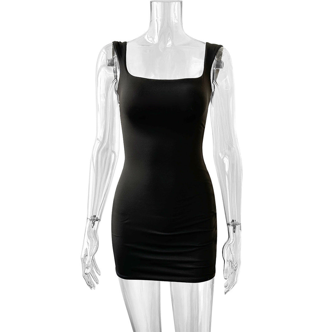 Damen figurbetontes Minikleid mit quadratischem Ausschnitt Drune