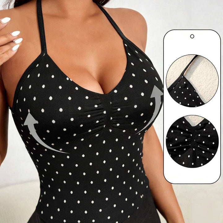 Damen Polka Dots Freizeit-Top Drune