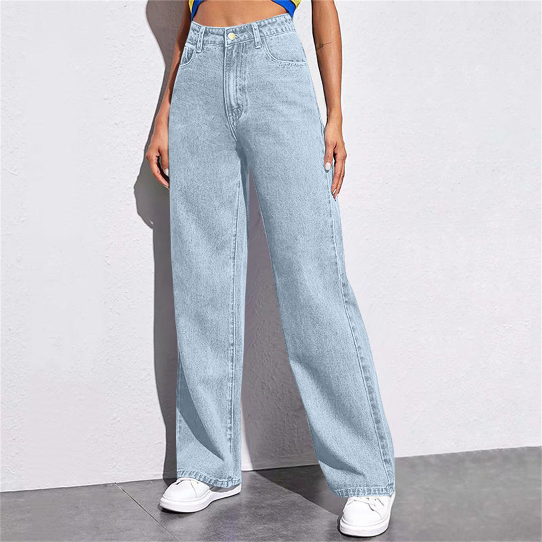 Damen Weite High-Waist Jeans im lässigen Schnitt mit eleganten Details Drune