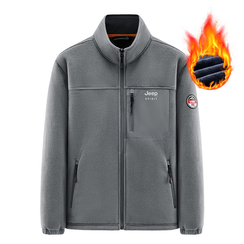 Herren Wärmende Fleecejacke mit hohem Kragen Drune