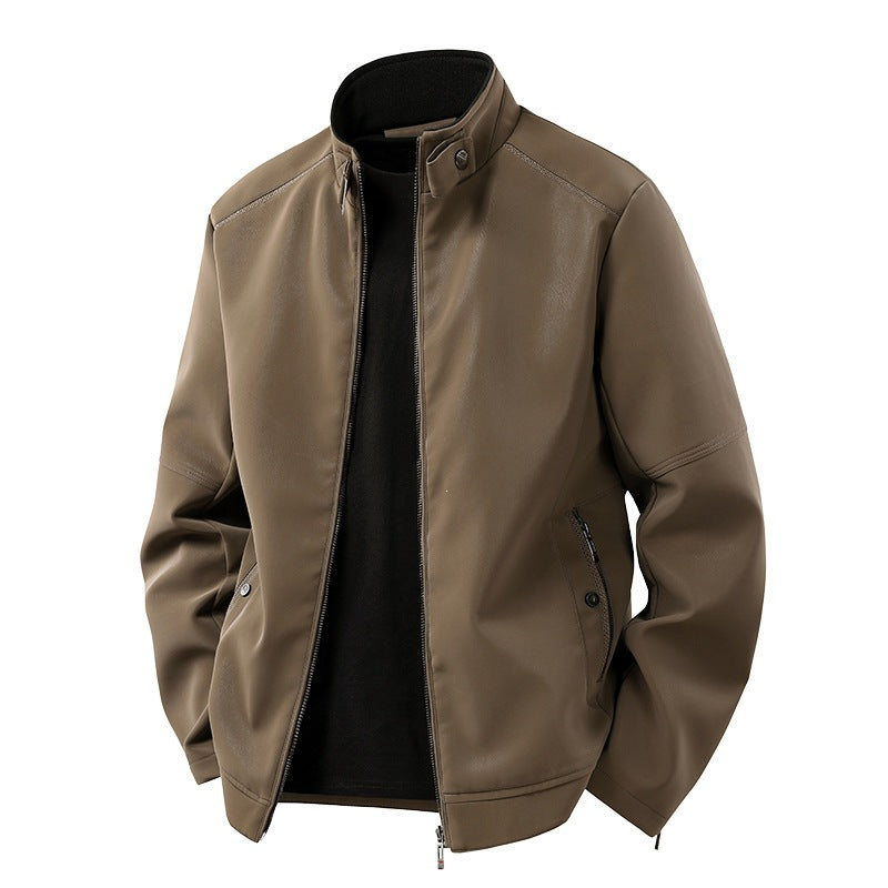 Herren Stilvolle und moderne Kunstlederjacke Drune