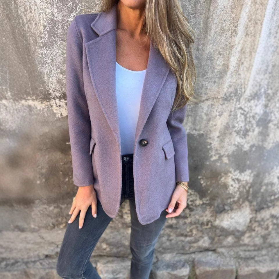Damen elegante Wolljacke mit schmalem Schnitt Drune