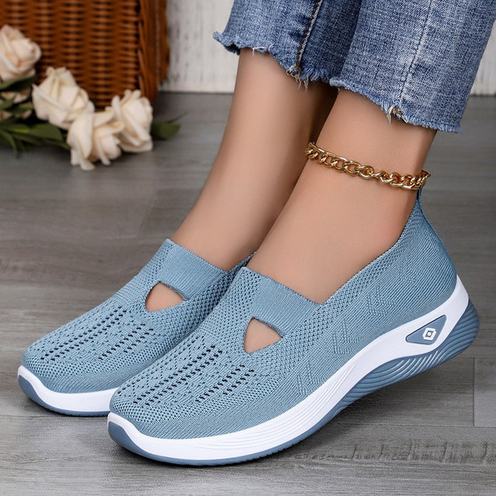 Damen nan leichte atmungsaktive Strickslipper mit Memoryschaum und rutschfester Laufsohle Drune