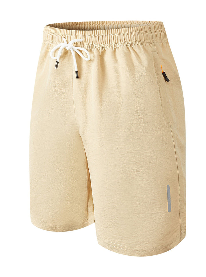 Herren nan ultraleichte schnelltrocknende Sport- und Badeshorts mit Elastikbund Kordelzug Reißverschlusstasche und reflektierendem Detail Drune