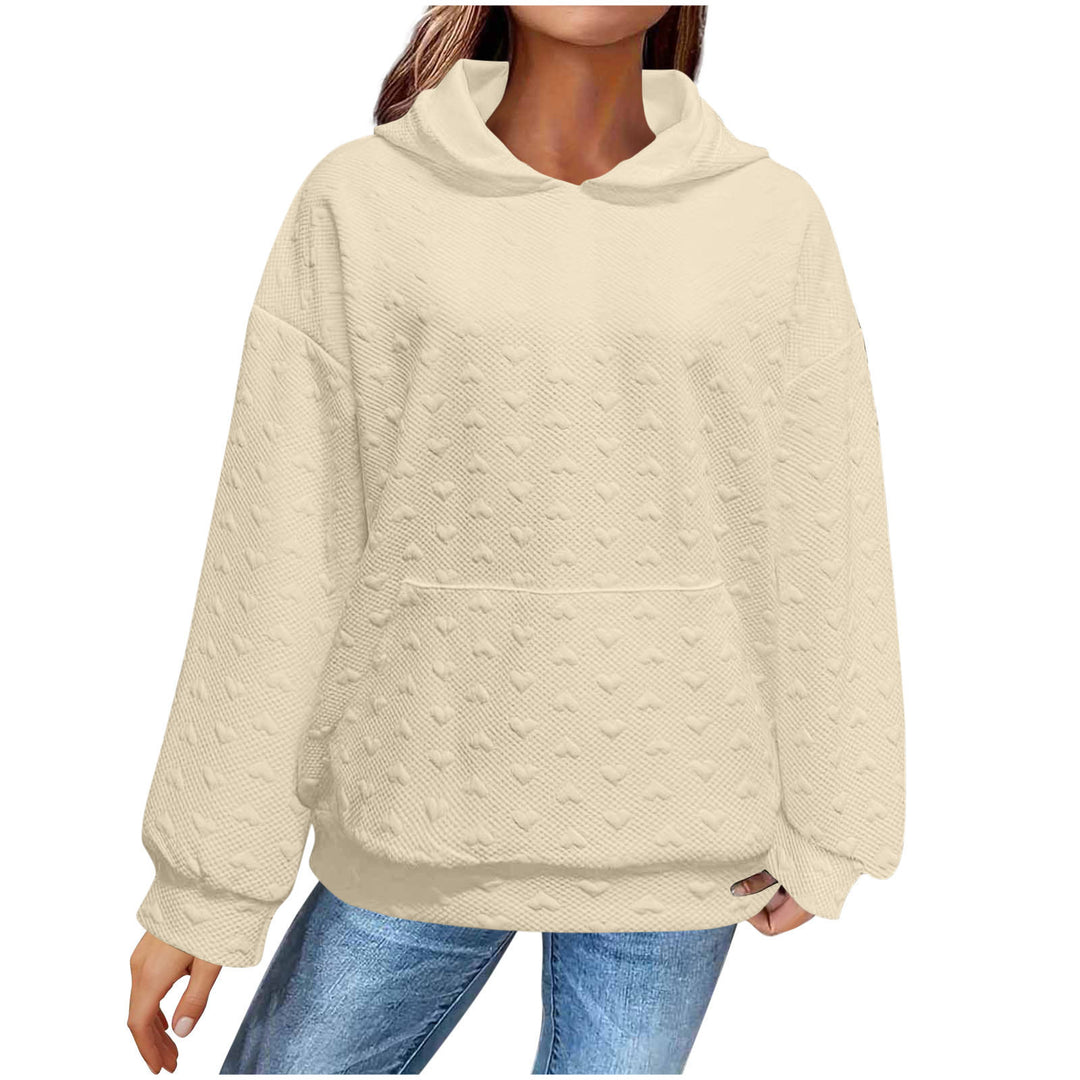 Damen Kapuzenpullover mit strukturiertem Herzmuster Drune