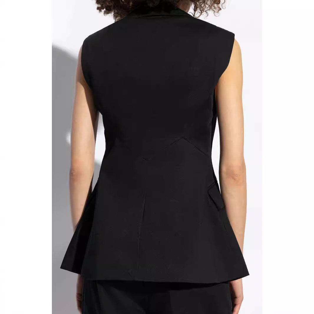 Damen Ärmelloser Blazer mit markantem Schalkragen und taillierter Silhouette Drune