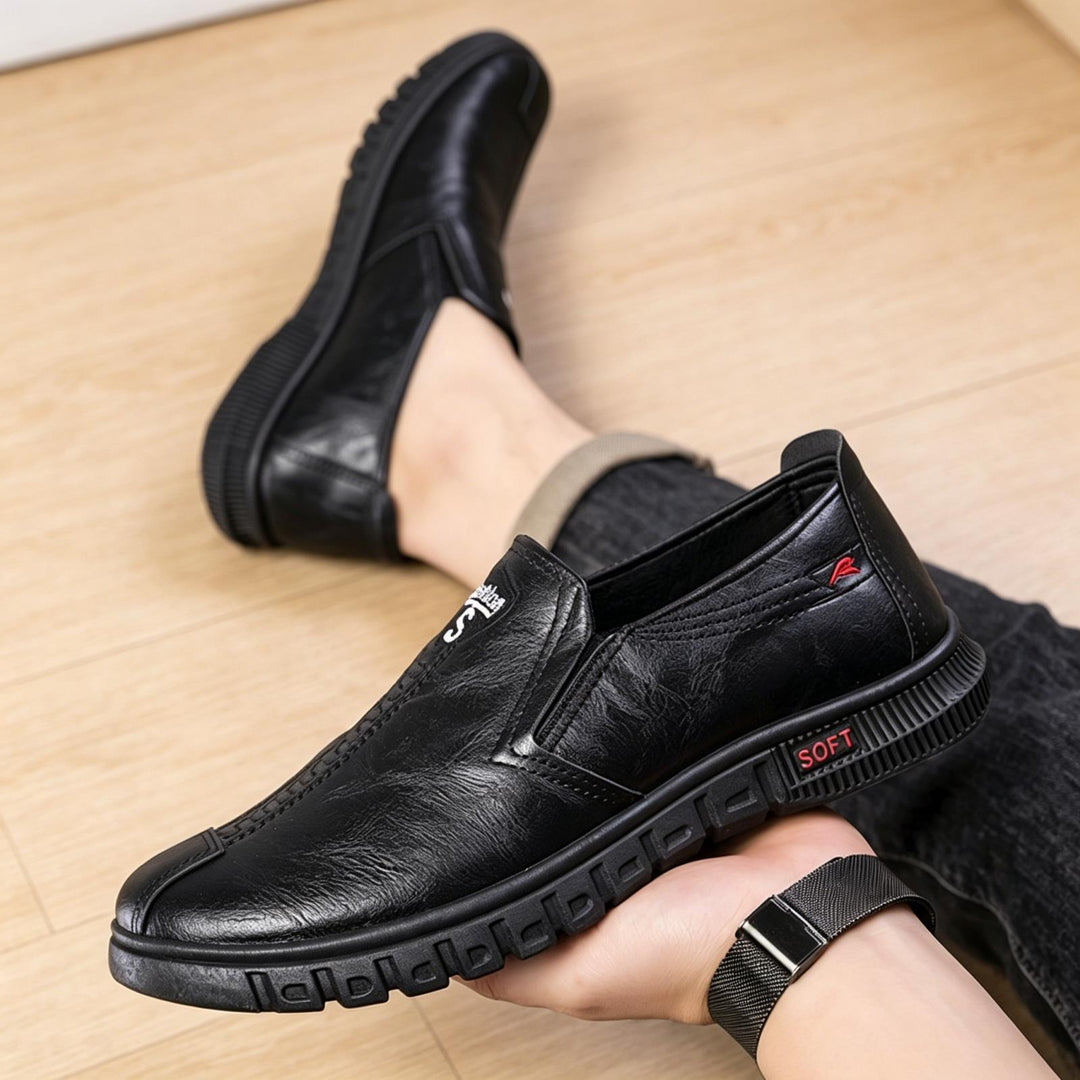 Herren Bequeme Slip-On Lederschuhe Drune