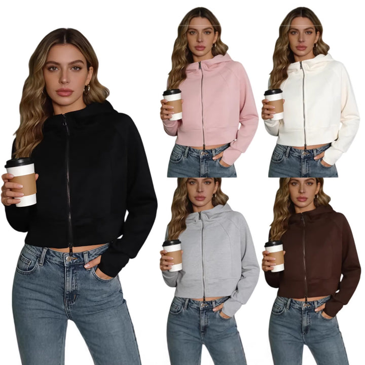 Damen sportliche und modische Jacke mit Kapuze Drune