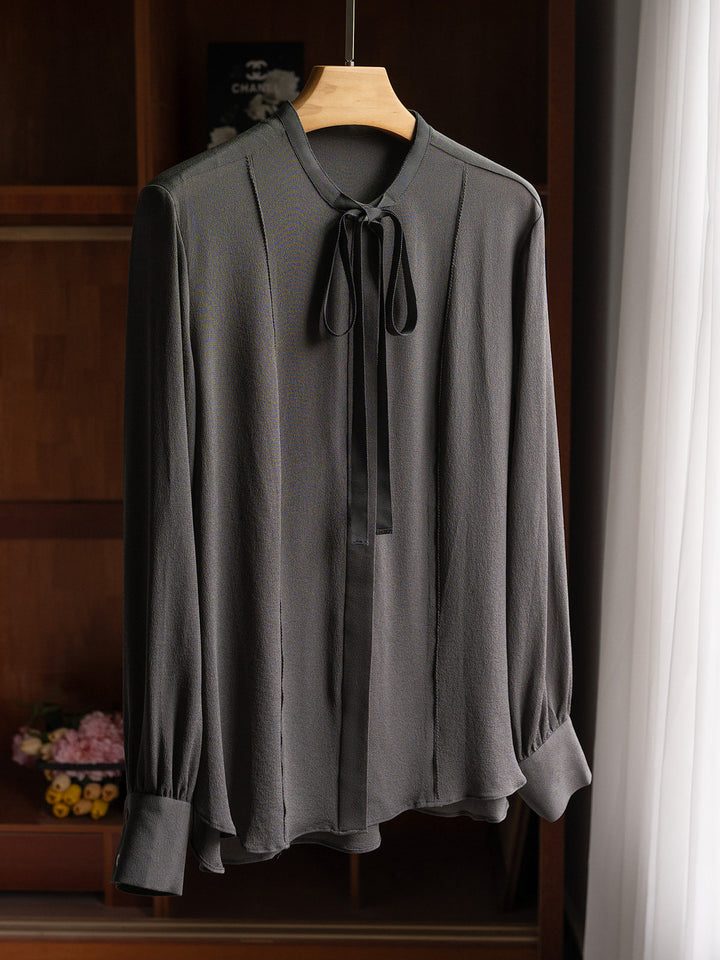 Damen Edle Bluse mit Schleifen-Detail Drune