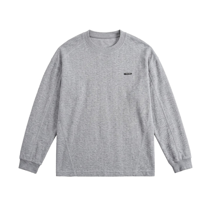 Unisex Gerippter Oversize-Pullover mit Raglanärmeln und Metalllogo Drune