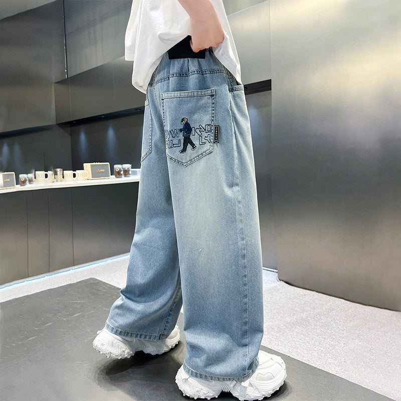 Unisex weite Jeans mit einzigartiger Stickerei Drune