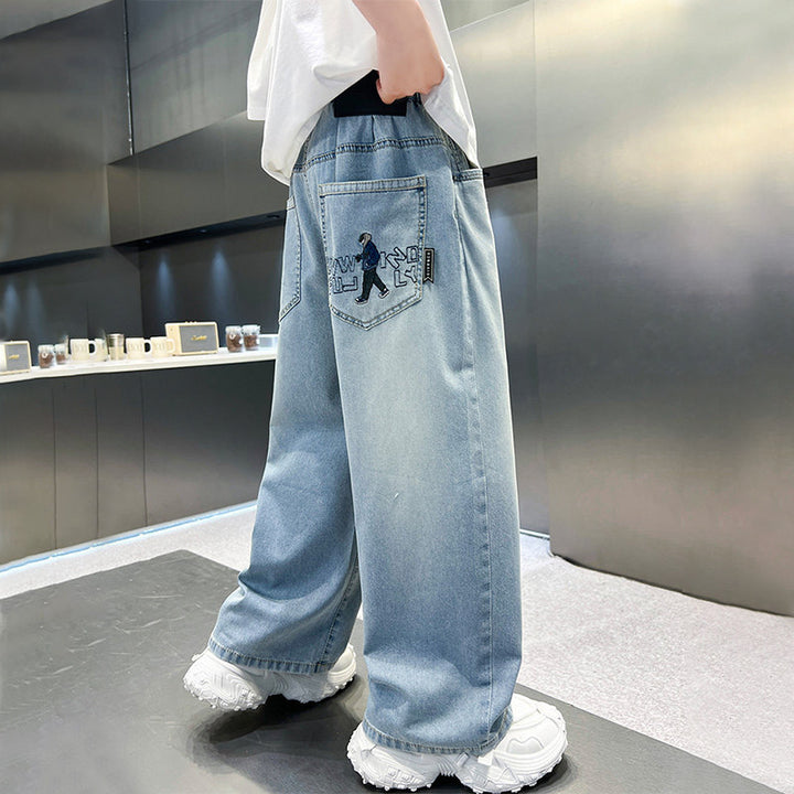 Unisex weite Jeans mit einzigartiger Stickerei Drune