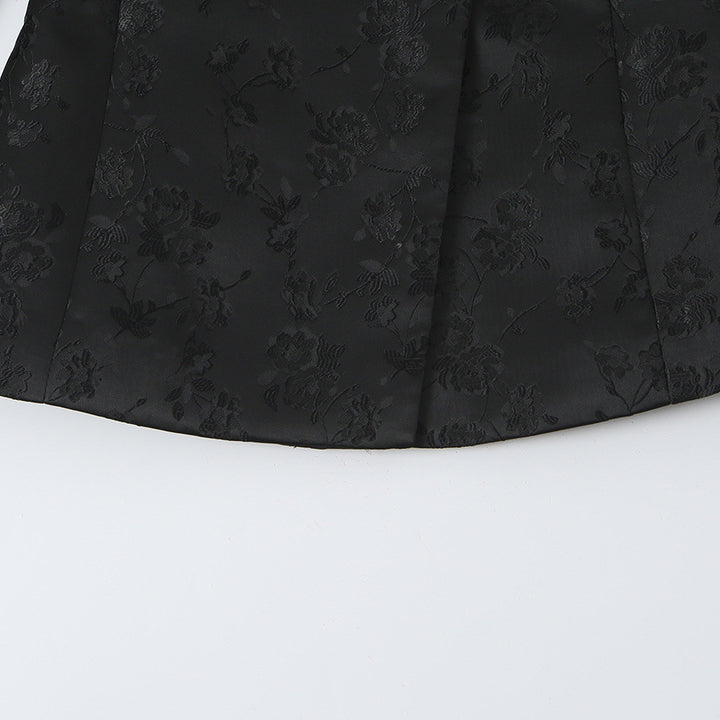 Damen Taillierte Jacquard-Blazerjacke mit Mandarinkragen und Zierknotenverschluss Drune