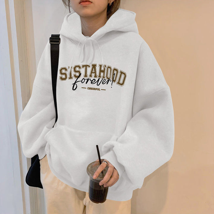 Damen Hoodie mit kreativem Schriftzug und lässigem Oversized-Schnitt