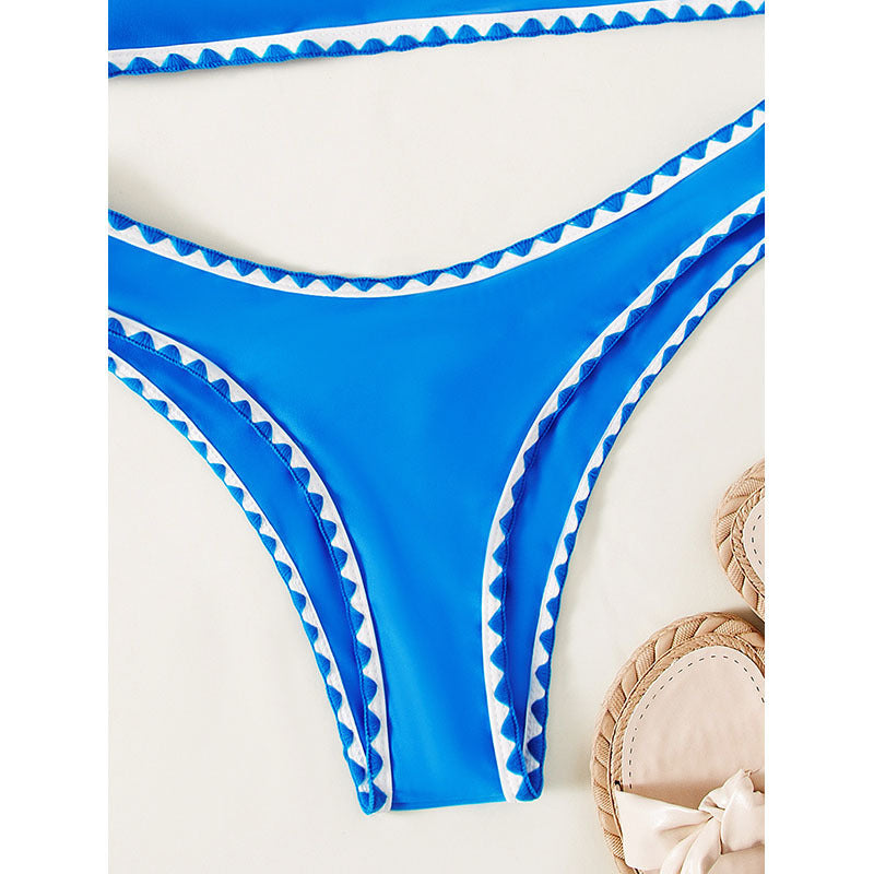 Damen Bikini-Set mit lässigem Schnitt und kontrastierenden Kanten Drune