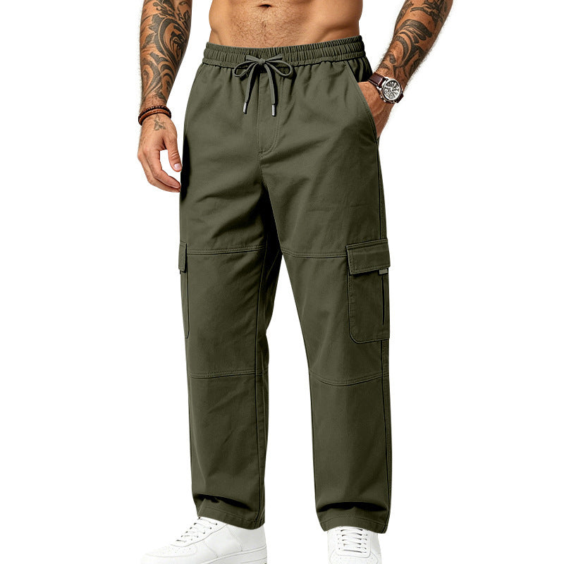 Herren Modern-lässige Cargo-Hose mit Elastikbund, Cargotaschen und verstärkten Knien Drune