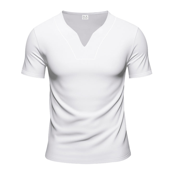 Herren nan V-Ausschnitt-Sportshirt mit ergonomischen Formnähten und elastischem Jersey Drune