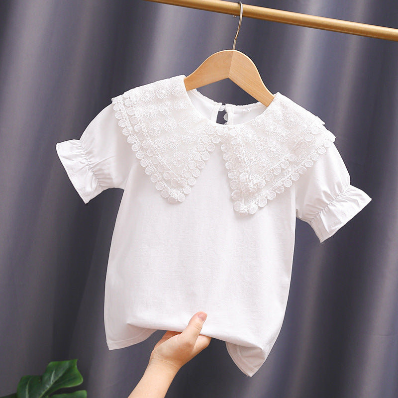 Damen Bluse mit voluminösem Kragen und lässigen Puffärmeln Drune