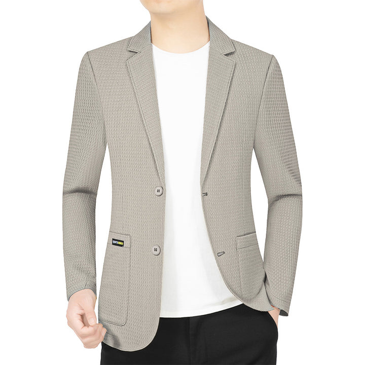Herren Modernes Stretch Business-Sakko mit schmalem Schnitt und aufgesetzten Taschen Drune