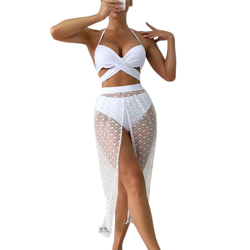 Damen Bikiniset mit transparentem Wickelrock Drune
