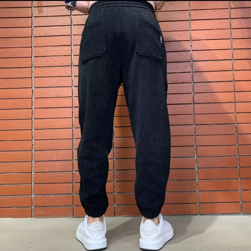 Herren Lockere Cord-Jogginghose mit elastischem Bund und Kordelzug Drune