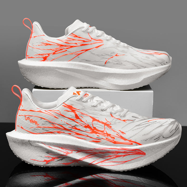 Unisex gedämpfte Race-Plateau-Laufschuhe mit Rocker-Zwischensohle und atmungsaktivem Micro-Mesh Drune