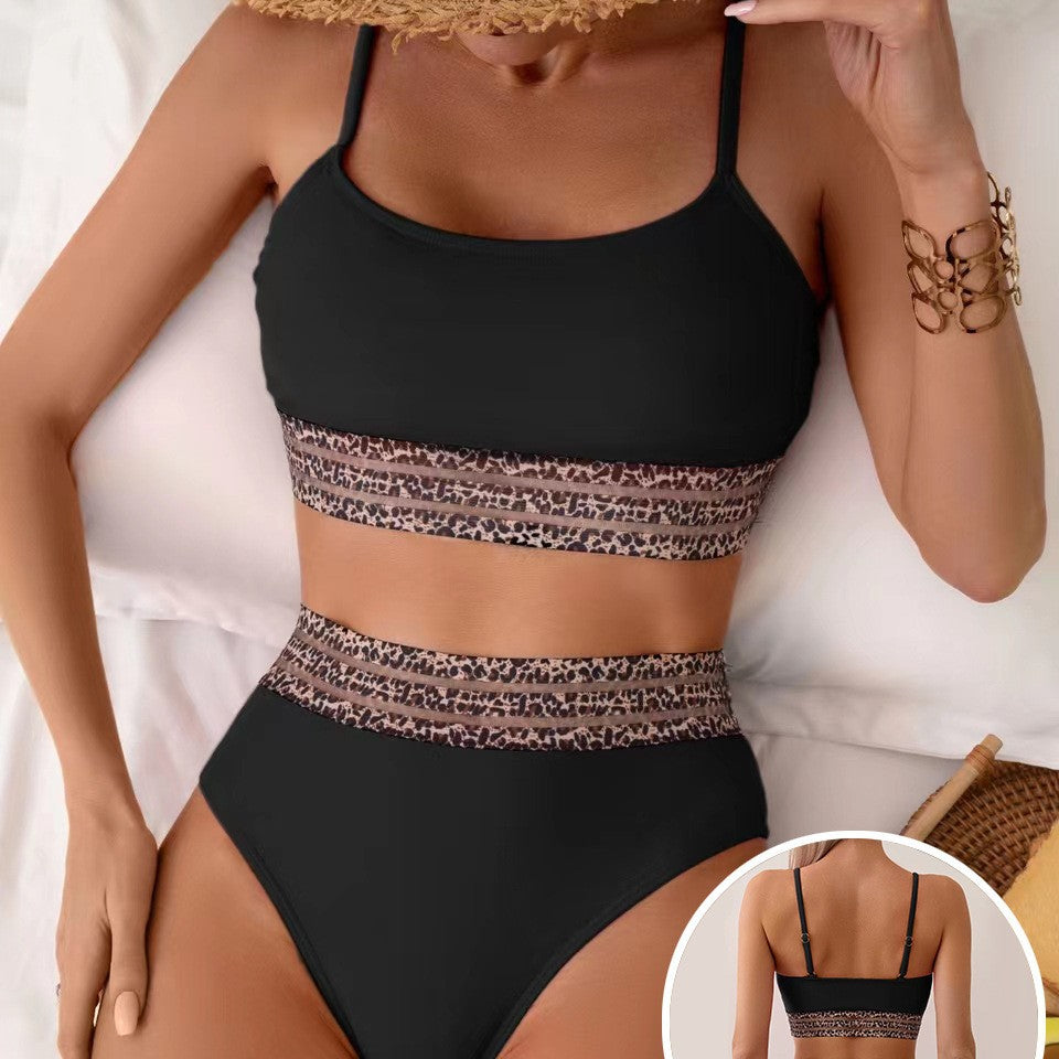 Damen Bikini-Set mit modischem Crop-Top und hoch taillierten Shorts Drune