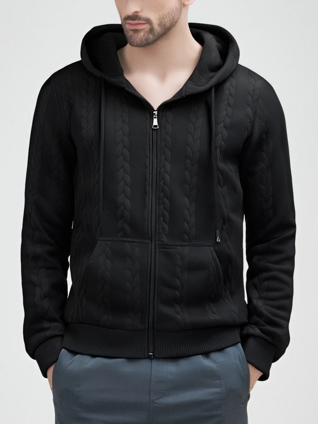 Herren Strickjacke mit Kapuze Drune
