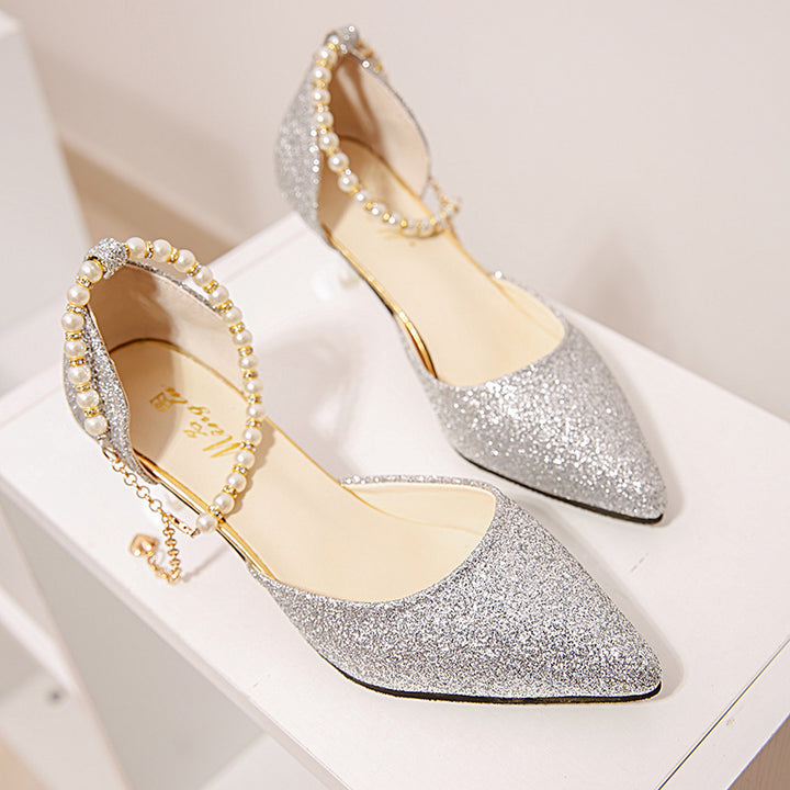 Damen Glitzernde High Heels mit eleganten Schmuckdetails Drune