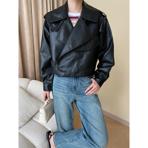 Damen Kunstlederjacke im lässigen Biker-Stil mit asymmetrischem Reißverschluss Drune